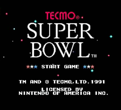 Tecmo Super Bowl Title Screen
